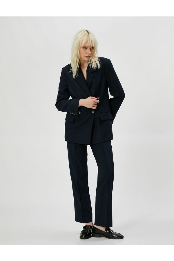 Koton Котон Плат Панталон Прав крак Ребра с цип, Нормална талия.