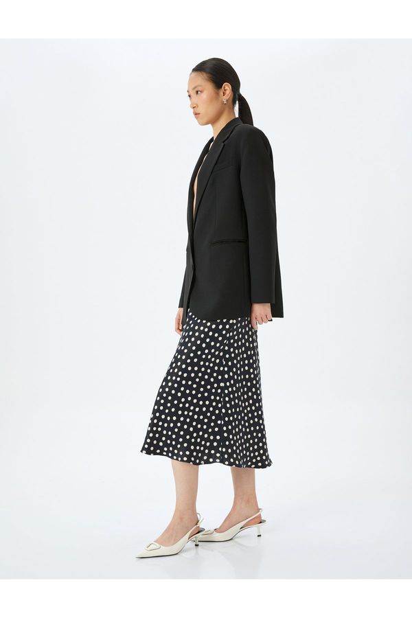 Koton Koton Polka Dot Patterned Midi Length Flared Viscose Skirt