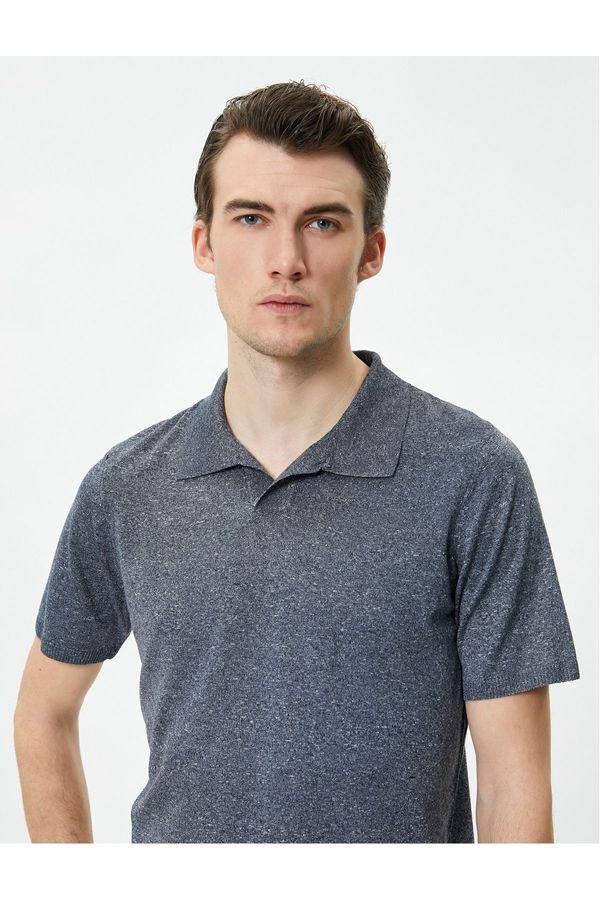 Koton Koton Polo Neck Fine Knitwear T-Shirt Slim Fit Short Sleeve Brushed