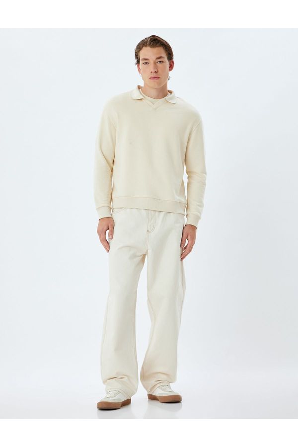 Koton Koton Polo Neck Sweatshirt Basic Long Sleeve Cotton