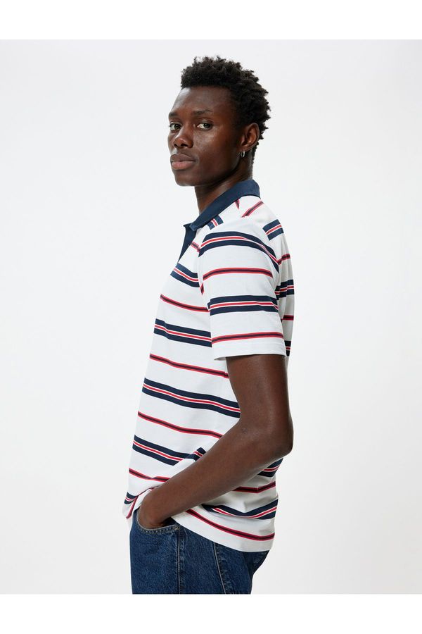 Koton Koton Polo Neck T-Shirt Buttoned Short Sleeve Cotton