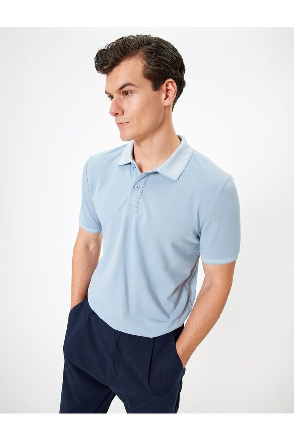 Koton Koton Polo Neck T-Shirt Slim Fit Short Sleeve Collar Detailed