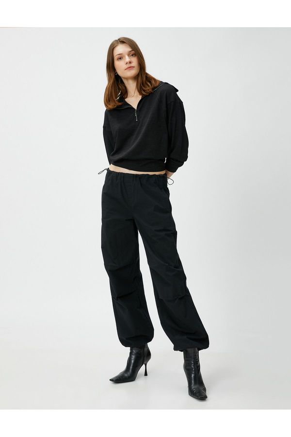 Koton Koton половин цип суитчър стойка яка