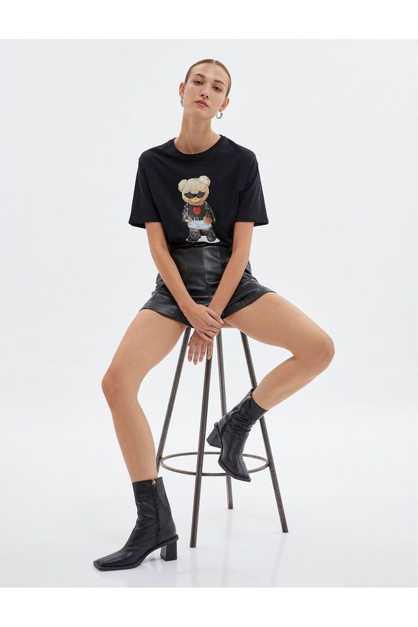 Koton Koton Printed T-Shirt Crew Neck Short Sleeve Cotton