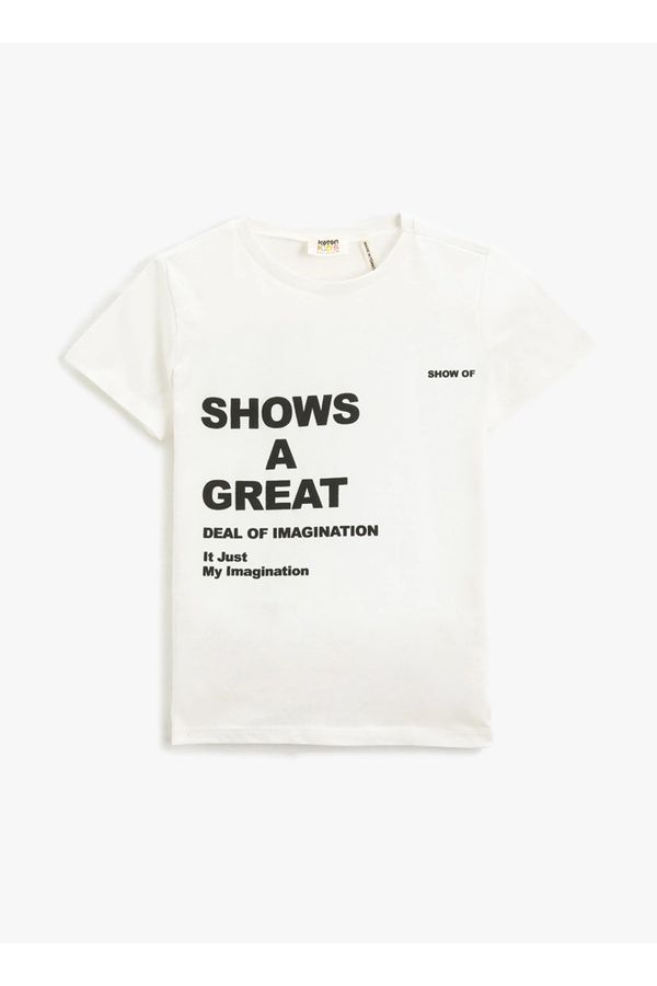 Koton Koton Printed White Boys' T-Shirt 3skb10199tk