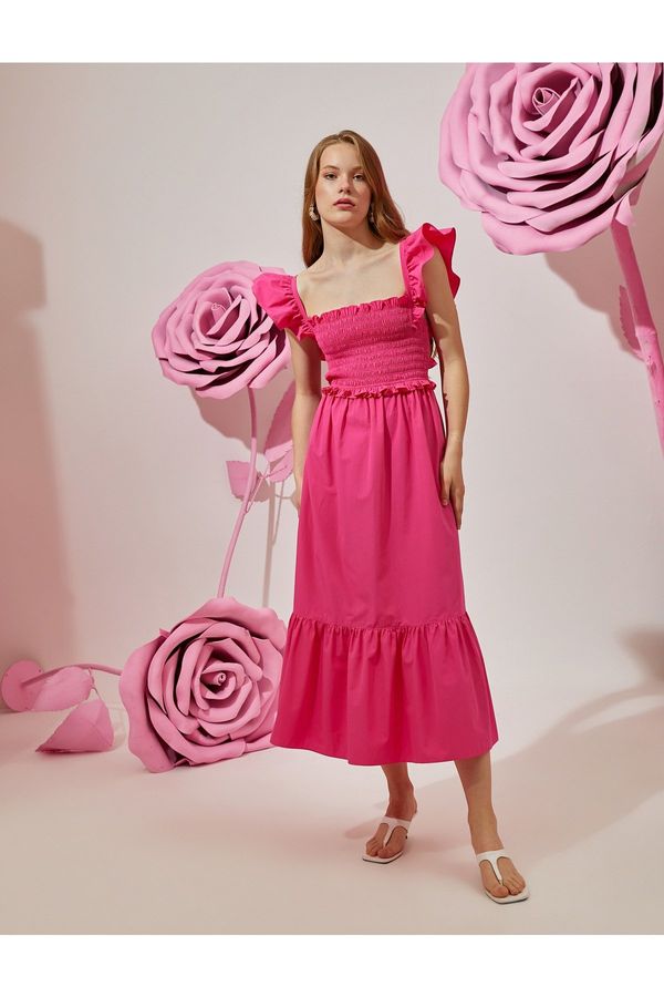 Koton Koton Rachel Araz X - Дълга рокля с Gippes и детайл от лък