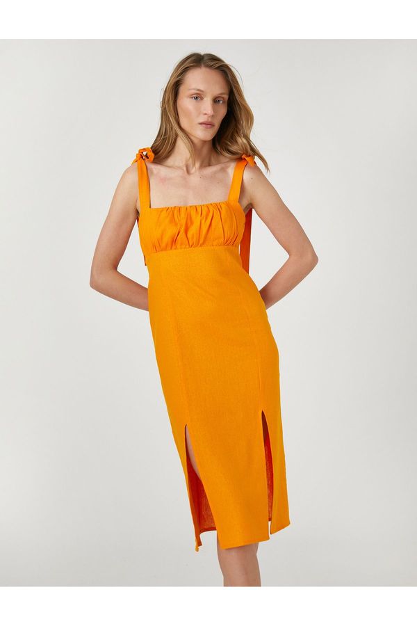 Koton Koton Rachel Araz X - Ленена смес Midi рокля