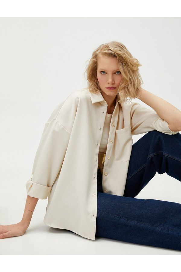 Koton Koton Relax Fit Shirt With Pocket Long Sleeve