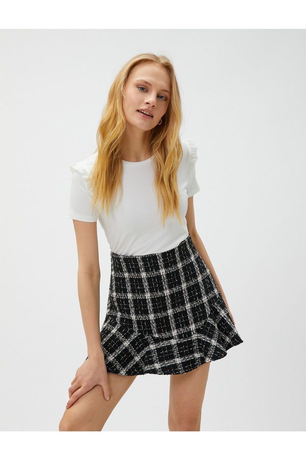 Koton Koton Ruffle Detail Shoulder T-Shirt