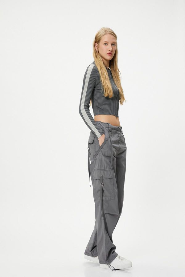 Koton Koton с качулка с цип жилетка линия детайл тънък годни