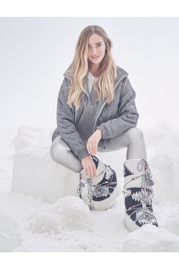 Koton Koton Şahika Ercümen X - Плетено на вид яке с цип и джобове