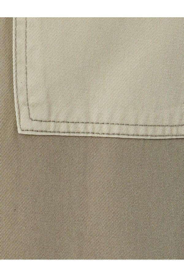 Koton Koton Seasonal Jacket Color Block Zippered Pocket Detail Cotton