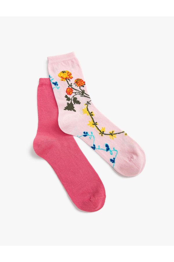 Koton Koton Set of 2 Floral Crewneck Socks