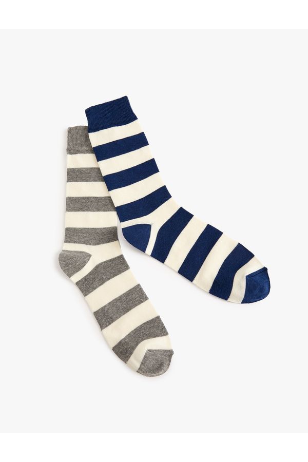 Koton Koton Set of 2 Multicolored Striped Socks