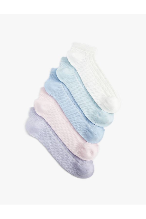 Koton Koton Set of 5 Booties and Socks, Multicolored Textured