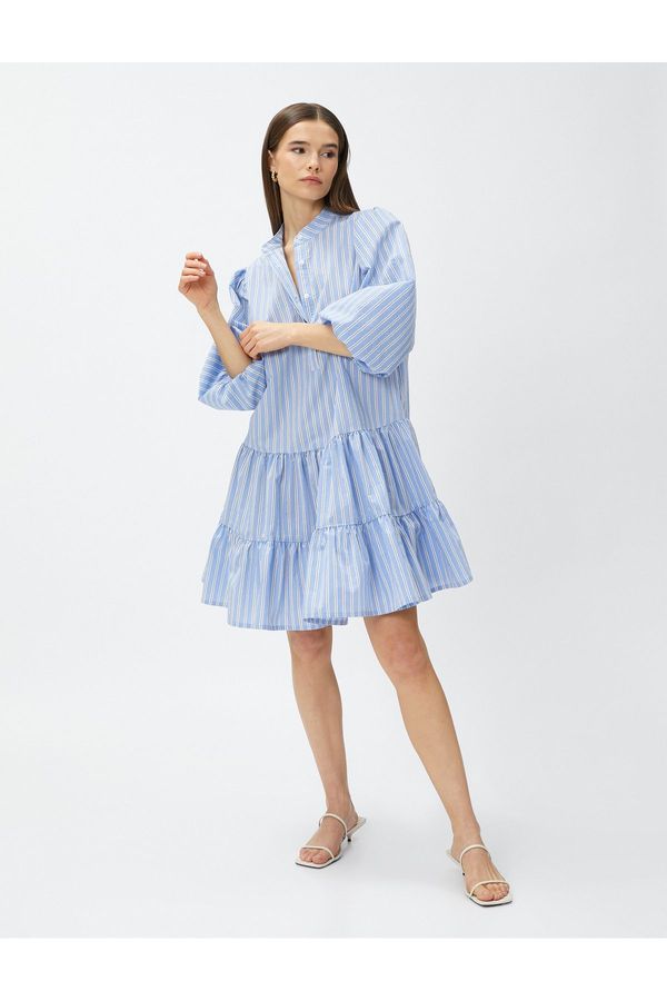 Koton Koton Short Shirt Dress Magnificent Collar Layered Balloon Sleeve