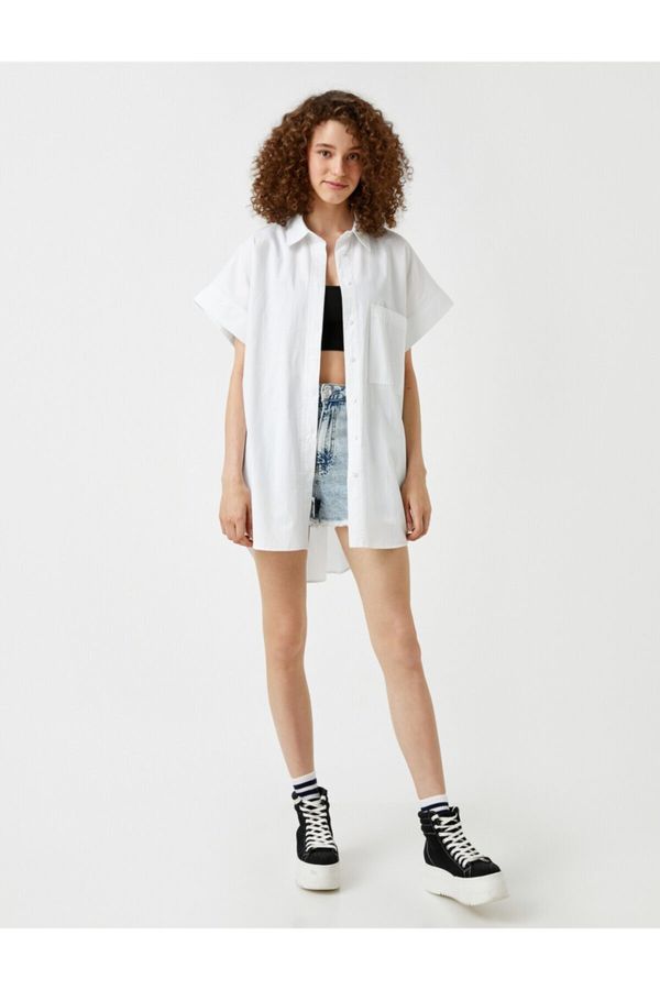 Koton Koton Short Sleeve Shirt Cotton