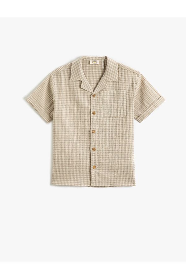 Koton Koton Short Sleeve Shirt Single Pocket Buttoned