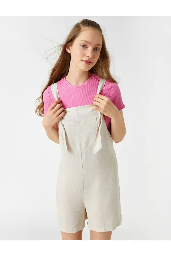 Koton Koton Shorts Overalls Pocket Detailed Strap