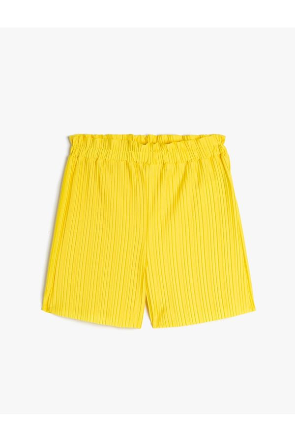 Koton Koton Shorts Pleated, Elastic Waist, Comfortable Cut