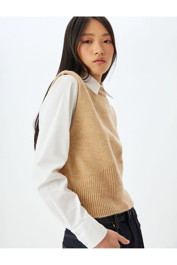 Koton Koton Sleeveless Crew Neck Knit Vest