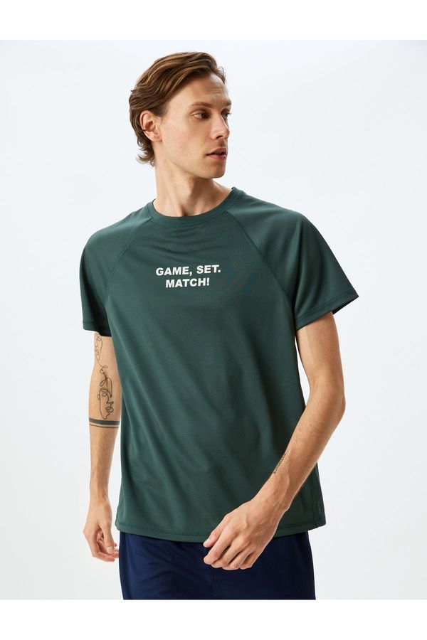 Koton Koton Slogan Printed Crew Neck Short Sleeve Oversize Sports T-Shirt