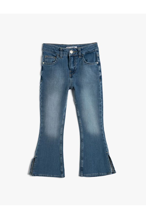 Koton Koton Spanish Leg Denim Pants with Slits and Pockets, Cotton - Flare Jeans
