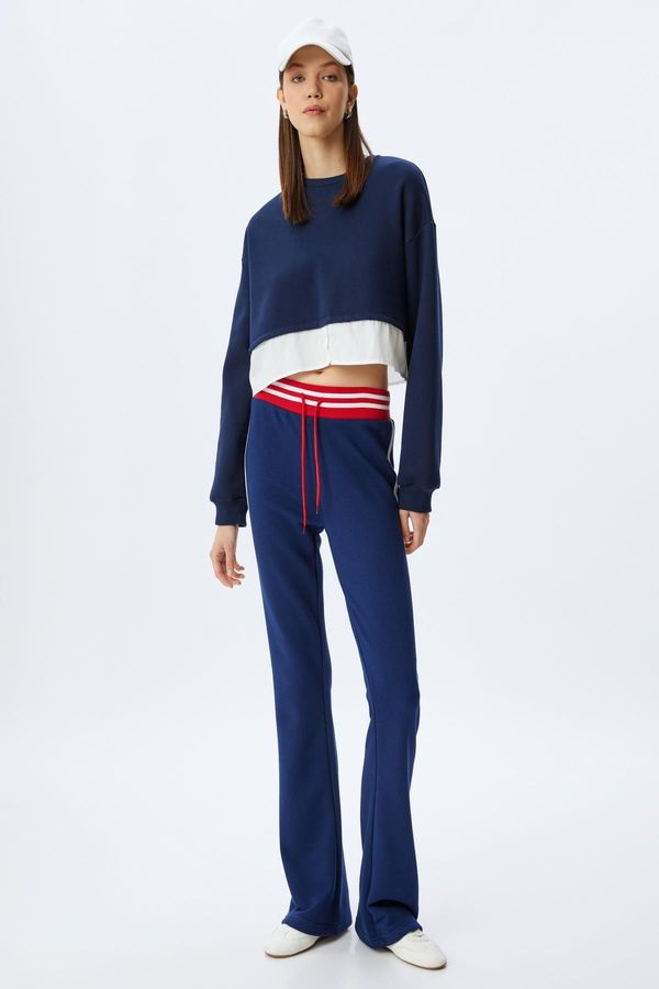 Koton Koton Spanish Leg Elastic Waist Stripe Detailed Sweatpants