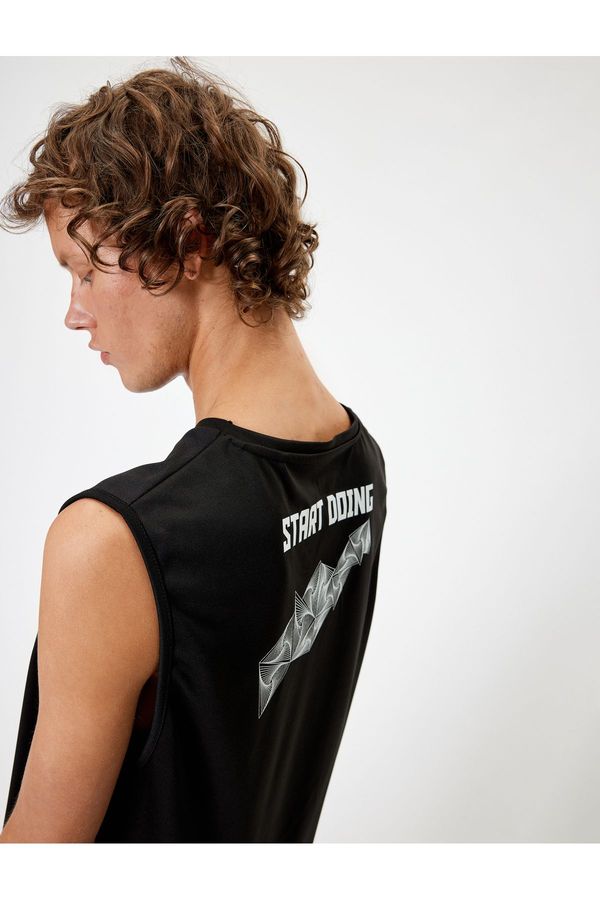 Koton Koton Sports Athlete Back Printed Sleeveless Crew Neck
