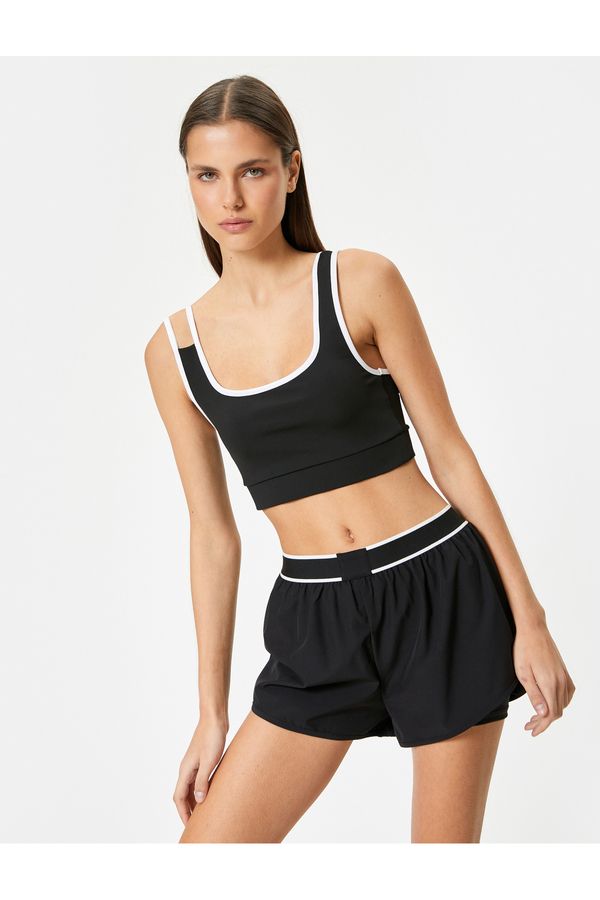 Koton Koton Sports Bra Covered Strap Window Detailed Color Contrast