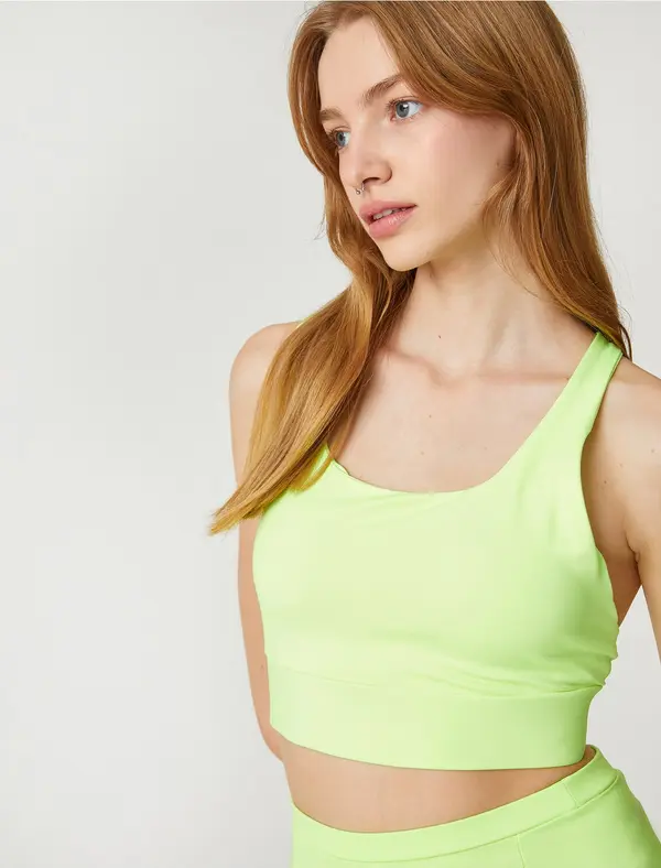 Koton Koton Sports Bras, Padded, Non-Wireless, Cross-Back Straps.