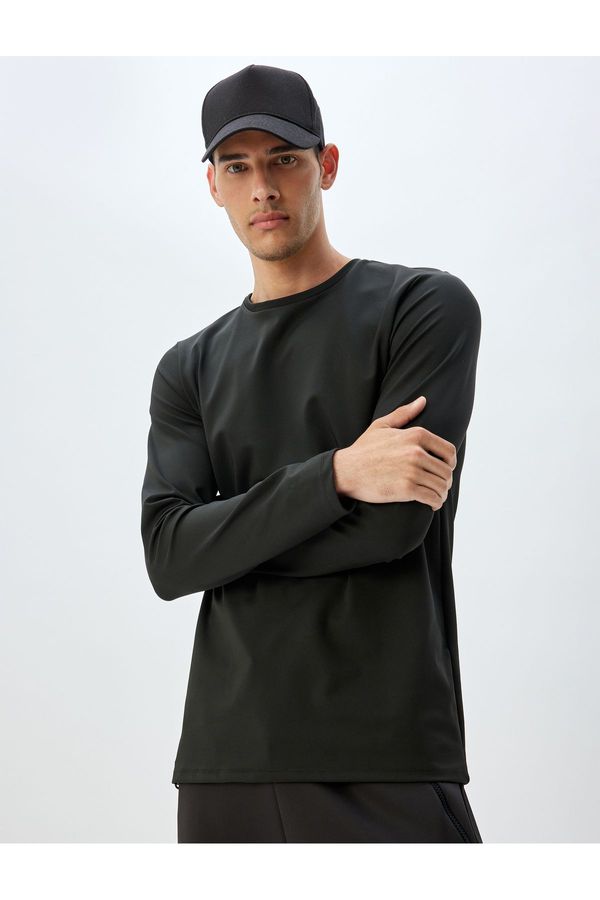 Koton Koton Sports T-Shirt Basic Long Sleeve Crew Neck