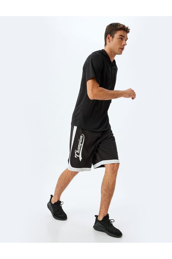 Koton Koton Sports T-Shirt Hooded Lace Up Short Sleeve