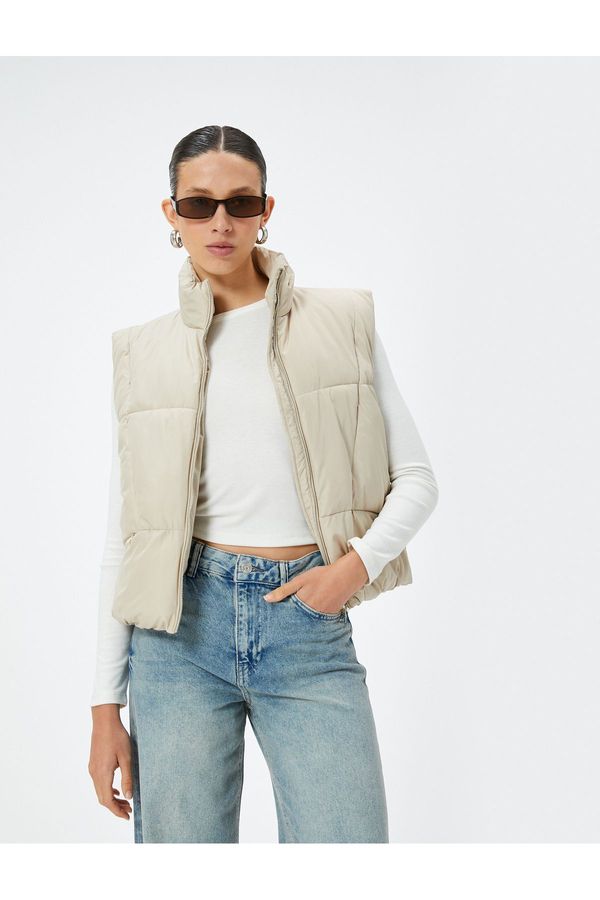 Koton Koton Stand Collar Puffer Vest with Zippered Pockets