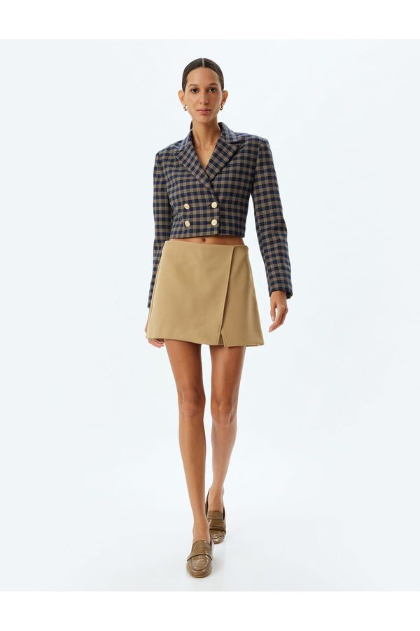Koton Koton Standard Waist Double Breasted Mini Shorts Skirt
