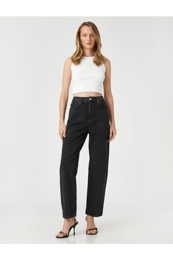 Koton Koton Straight Leg Jeans Pants Normal Cut High Waist - Eve Jean