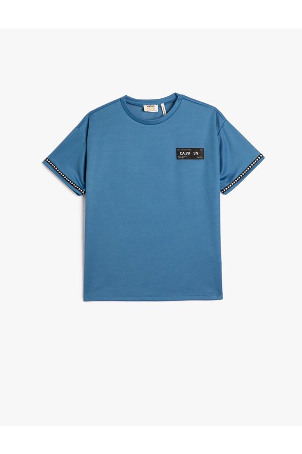 Koton Koton T-Shirt Short Sleeves Crew Neck Label Detail