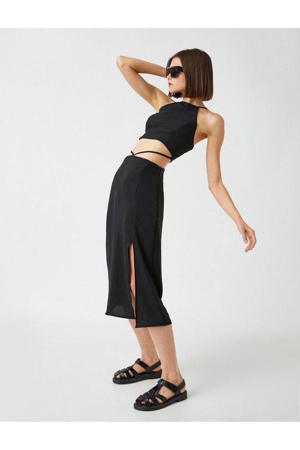 Koton Koton талия подробна рокля