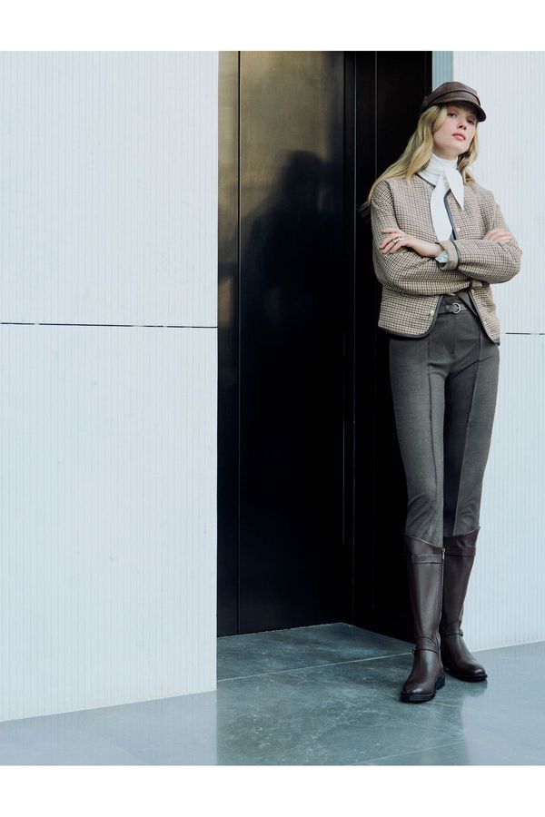 Koton Koton Tie Detail Stand Collar Shirt Long Sleeve Cuffed Draped