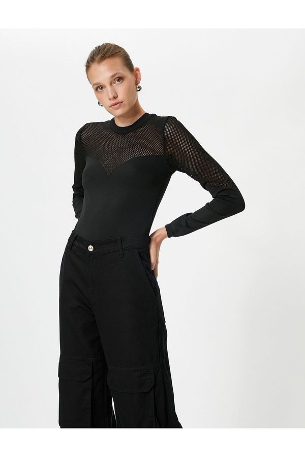 Koton Koton трикотаж пуловер екипажа врата окото подробни дълъг ръкав