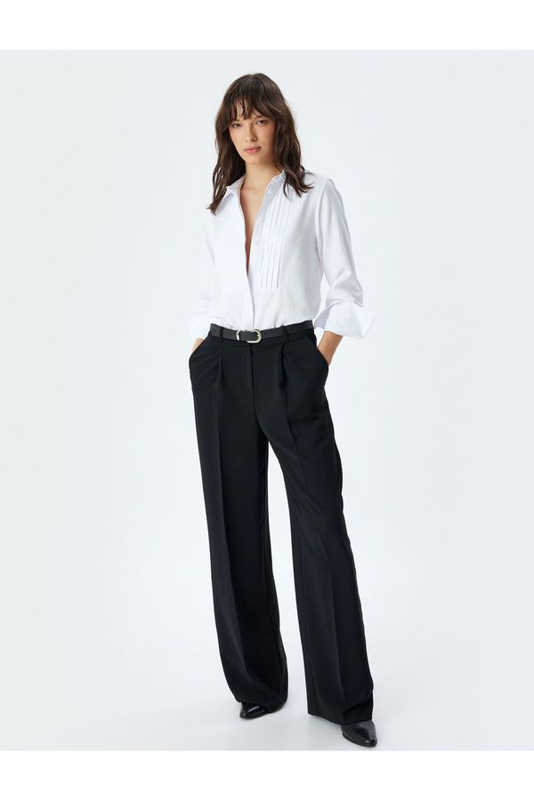 Koton Koton Tuxedo Shirt Long Sleeve Hip Length Cotton