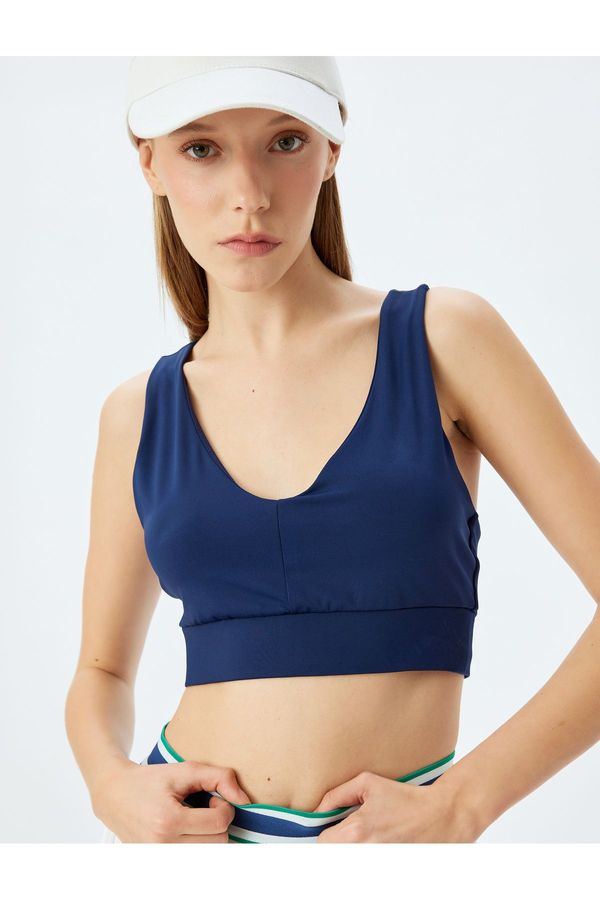 Koton Koton U Neck Back Detail Covered Soft Touch Sports Bra