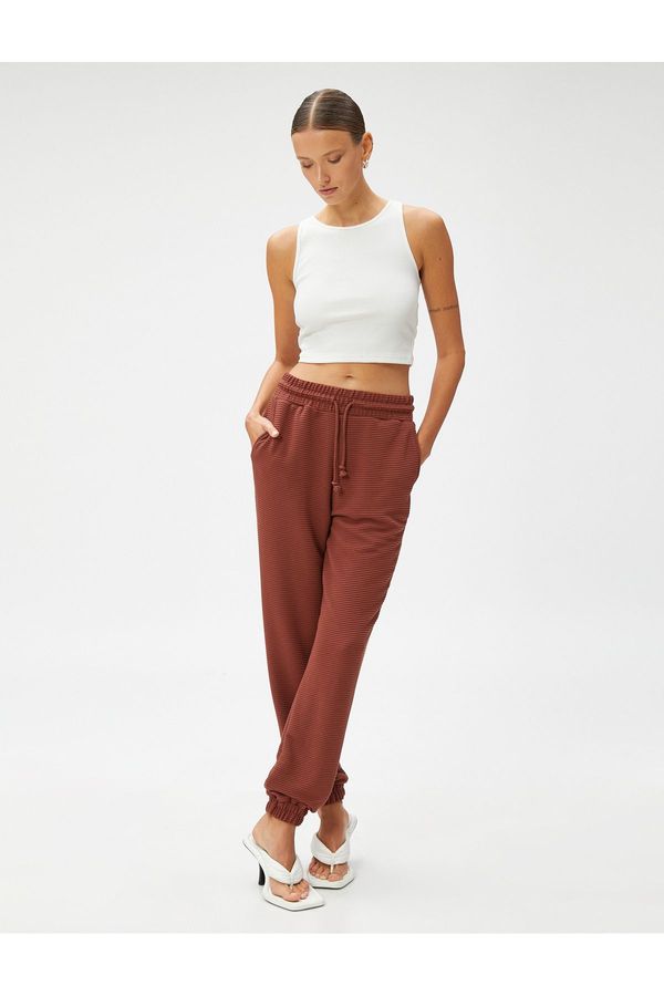 Koton Koton вратовръзка талия джогър sweatpants с джобове