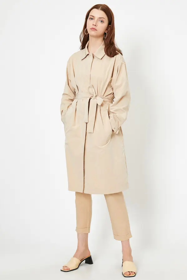 Koton Koton Women's Beige Trench Coat
