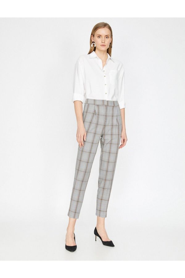 Koton Koton Women's Blue/Grey Check Pants