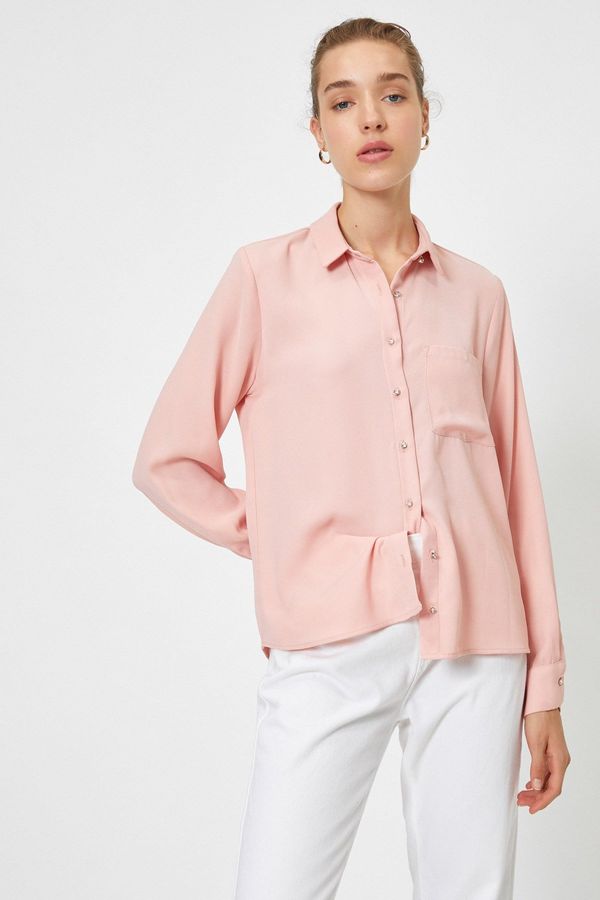Koton Koton Women's Pink Classic Collar Shirt