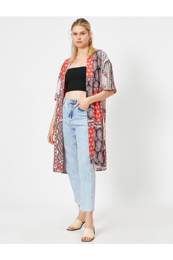 Koton Koton Women's Red Patterned Kimono