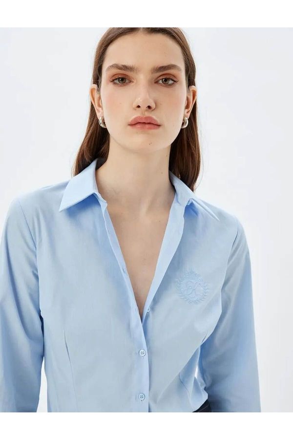 Koton Koton Women's Shirt Light Indigo 5wak60194uw