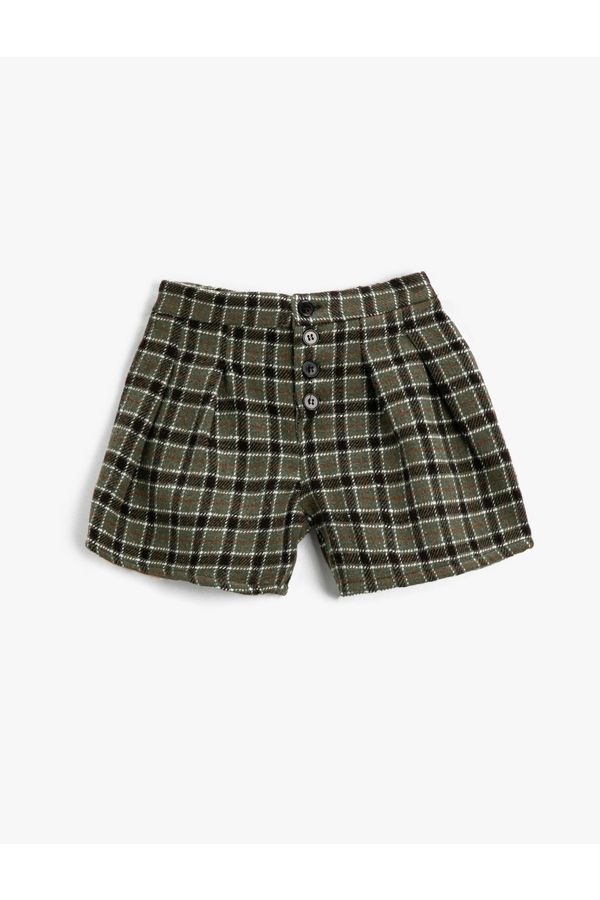 Koton Koton Woolen Front Buttoned Shorts