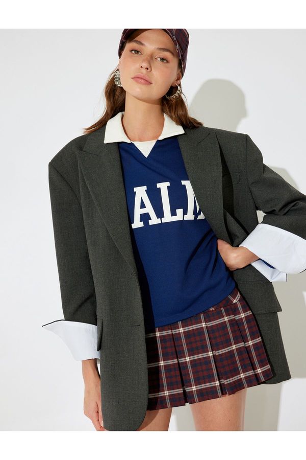 Koton Koton X Inji - Oversize Buttoned Padded Pocket Detailed Blazer Shacket